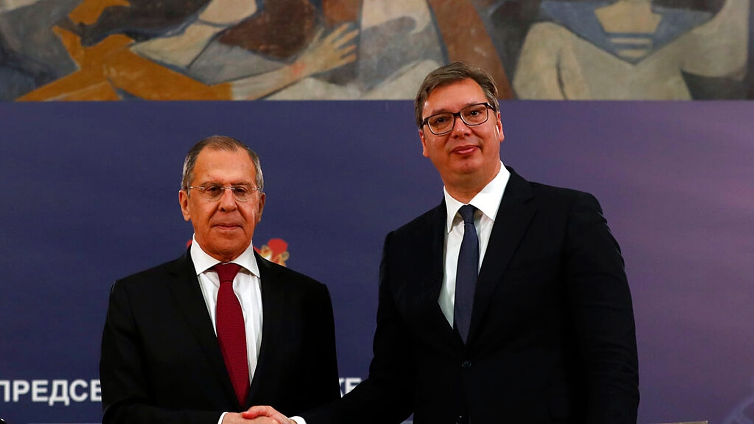 Rusya Dışişleri Bakanı Sergey Lavrov, ve Sırbistan Cumhurbaşkanı Aleksandar Vucic