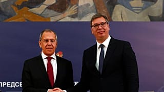 Rusya Dışişleri Bakanı Sergey Lavrov, ve Sırbistan Cumhurbaşkanı Aleksandar Vucic
