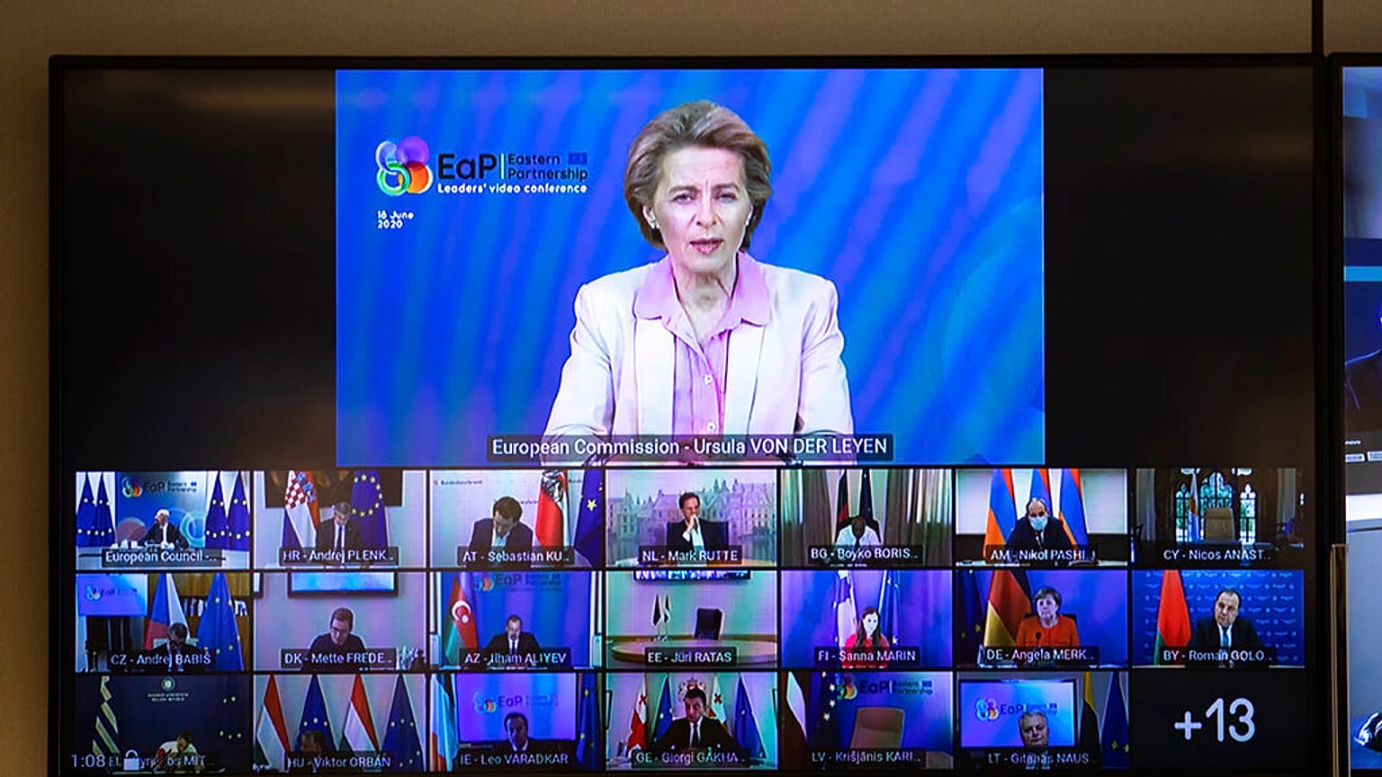 رئيسة المفوضية الأوروبية تتحدث خلال مؤتمر حول مستقبل الشراكة الشرقية  2020/06/18