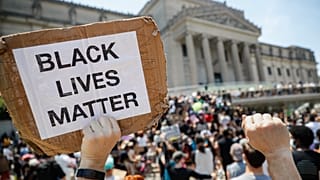 Демонстрация Black Lives Matter в Нью-Йорке. 