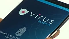 A víruskövető alkalmazás nyitóképernyője