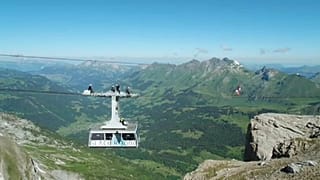 Freddy Nock lors de l'une de ces performances au Glacier 3000, le mardi 23 juin