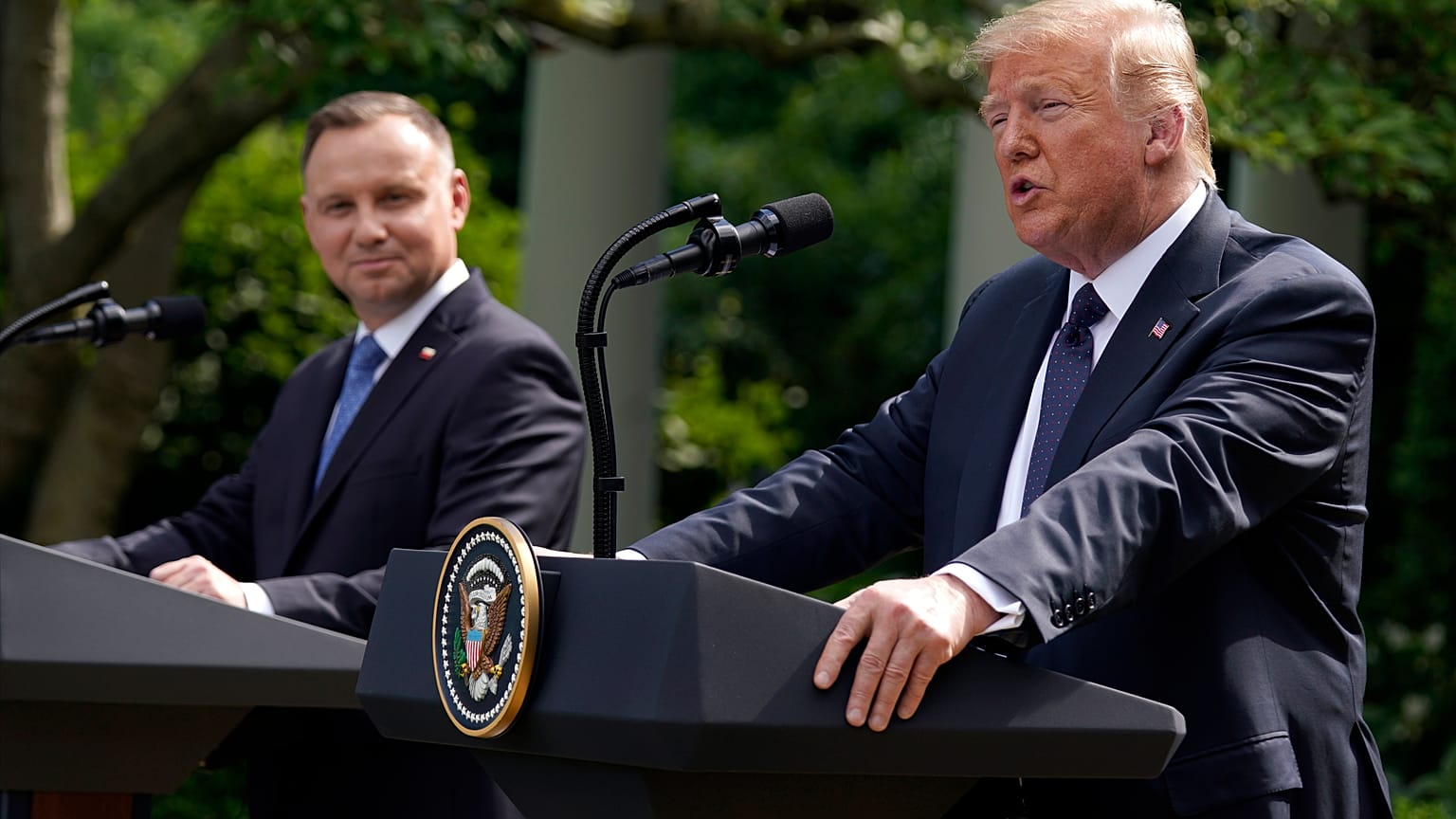 "I don't think we've ever been closer to Poland than right now," Trump said. 