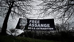 Unterstützungsbanner für Assange
