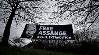 Unterstützungsbanner für Assange