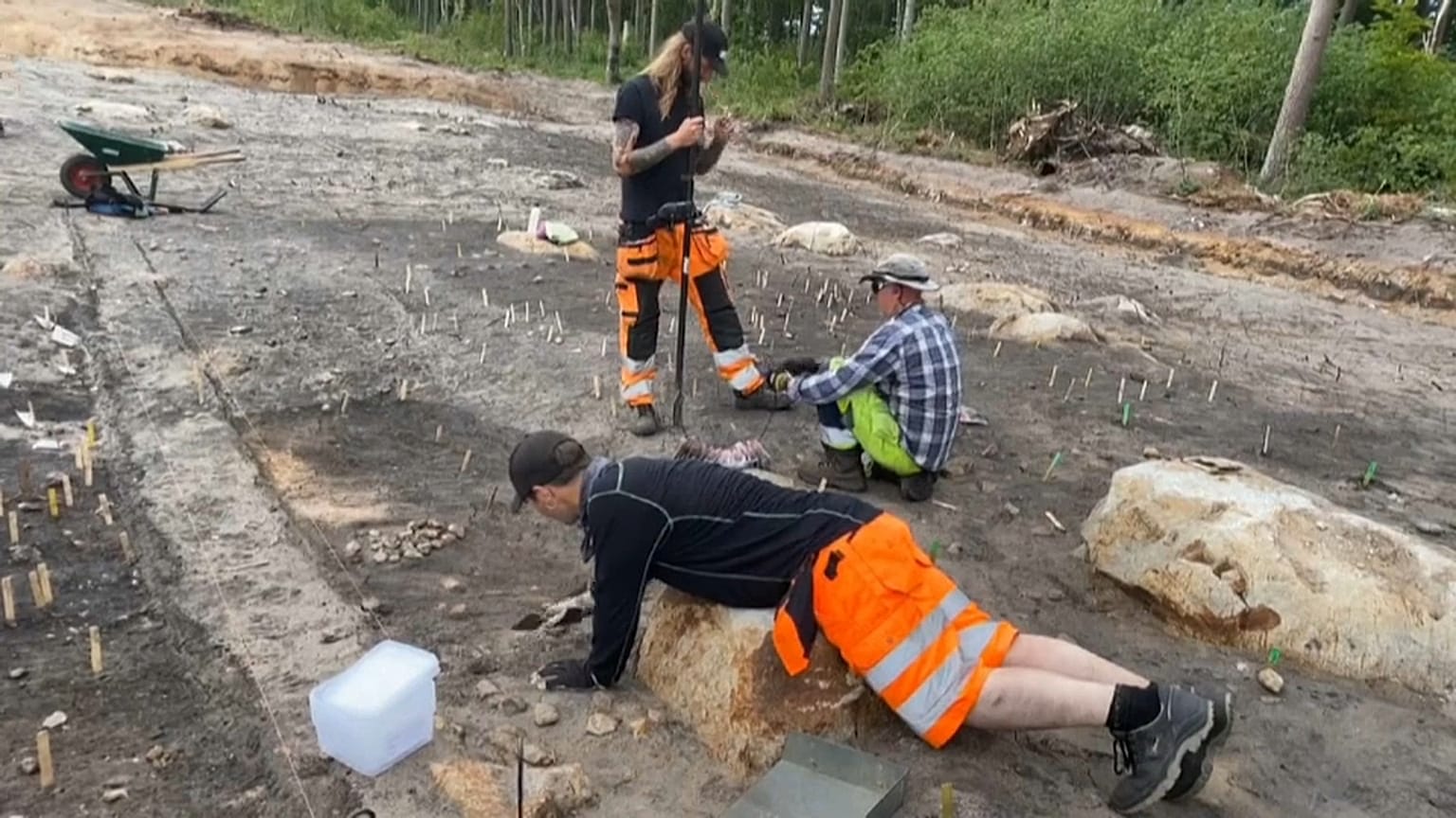 Grabungsarbeiten an der Fundstelle. 