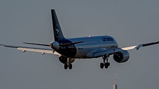 A Lufthansa aircraft approaches the airport in Frankfurt, Germany, Tuesday, June 23, 2020