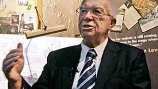 In this Oct. 4, 2007, file photo, Dr. Sergei N. Khrushchev, son of former Soviet Prime Minister Nikita Khrushchev, speaks about the historic launch of Sputnik I