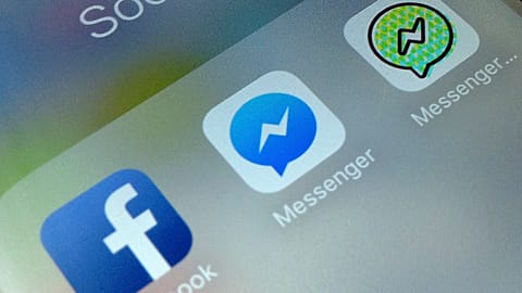 FILE - This photo shows application icons from left, Facebook, Facebook Messenger and Messenger Kids on an iPhone in New York. 16 February 2018.