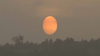 Atardecer en La Habana durante el paso de la nube de polvo sahariano