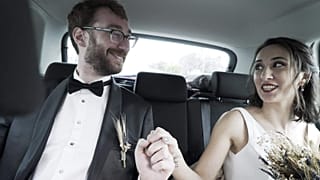 Adrien Deslande & Güncel Kırlangıç on their wedding day