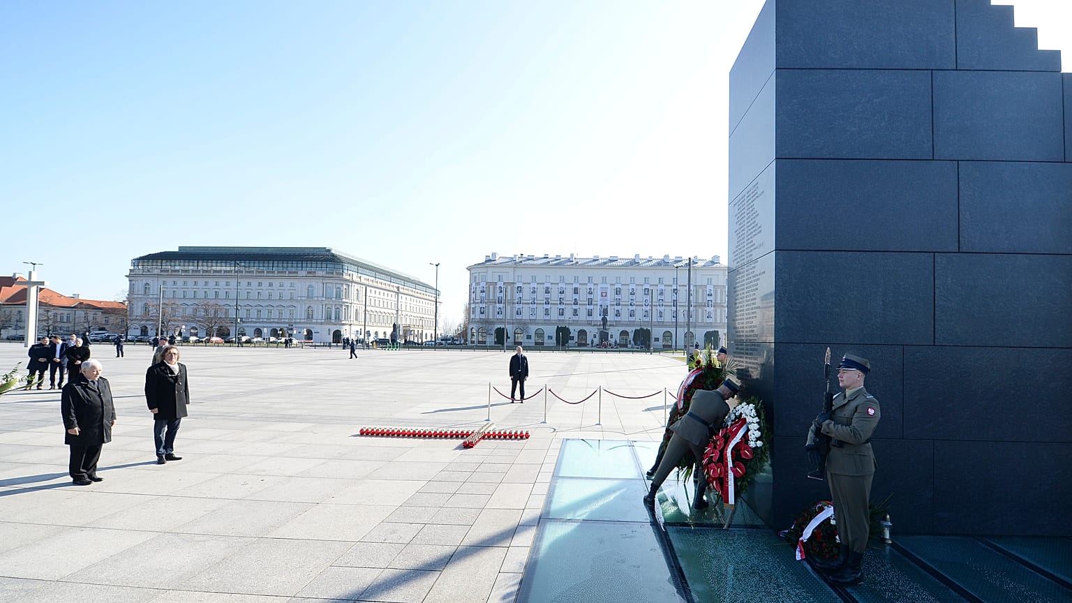 Jaroslaw Kaczynski attends a scaled-down observance in memory of his twin brother, the late President Lech Kaczynski, and 95 others killed in a plane crash 10 years ago.