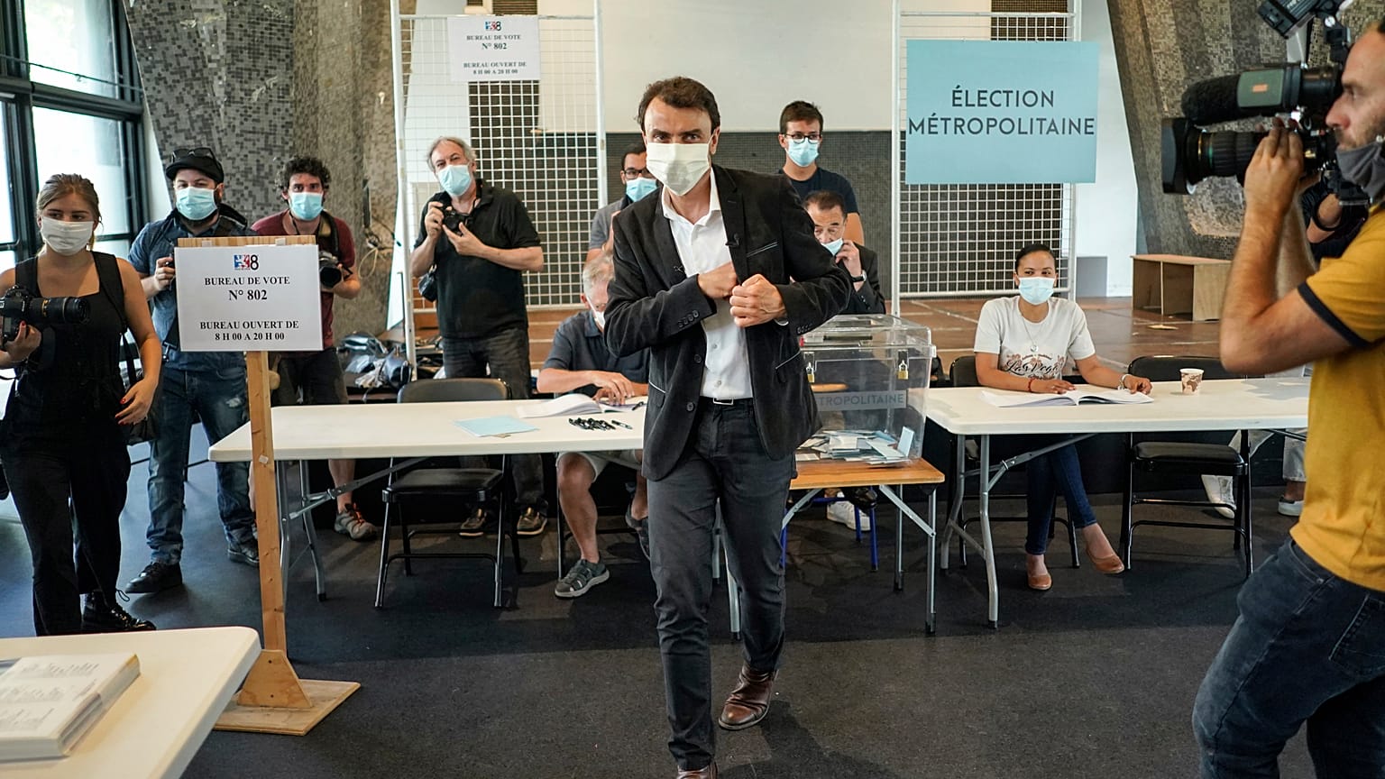 Gregory Doucet, Kandidat der Grünen (EELV) in Lyon, hat seine Stimme abgegeben