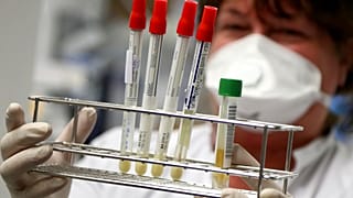 Взятые анализы на COVID-19 в лаборатории в Мюнхене