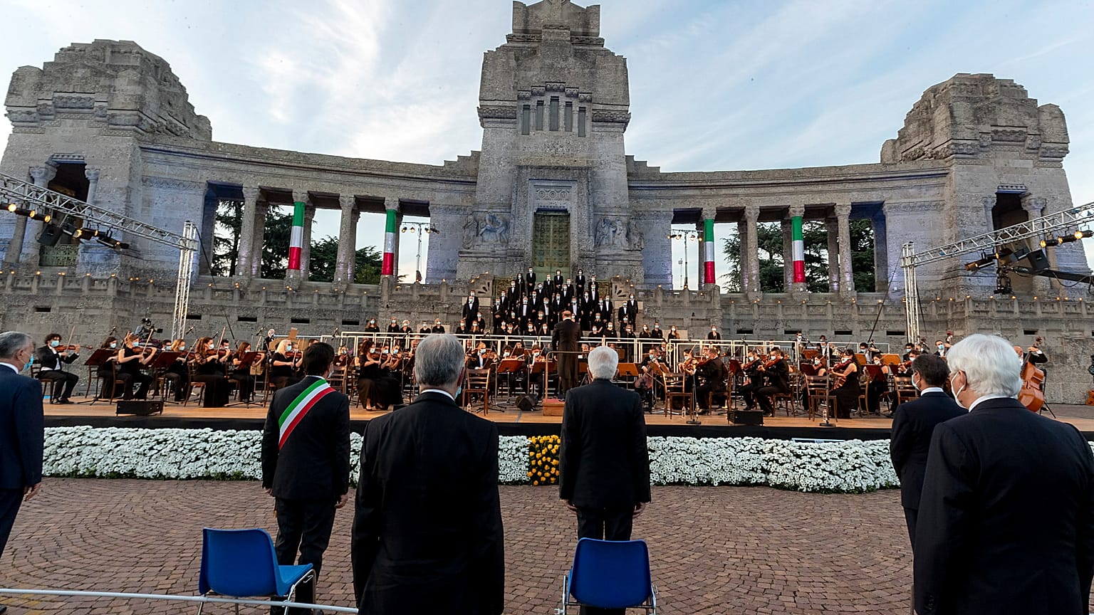 Gedenkfeier in Bergamo mit Sergio Mattarella. 