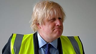 Britain's Prime Minister Boris Johnson visits the construction site of Ealing Fields High School in west London, Monday June 29, 2020