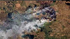 Incendio en la República de Sakha, en Siberia, en el paralelo 77º, en pleno Círculo Polar Ártico. 