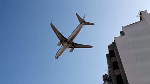 A KLM passenger plane, Lisbon, 2019.