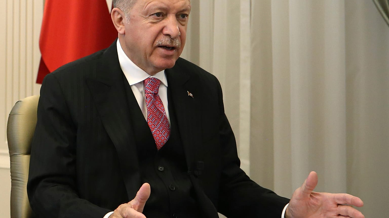 Recep Tayyip Erdogan addressed members of his ruling party in a televised address in Ankara on Wednesday.