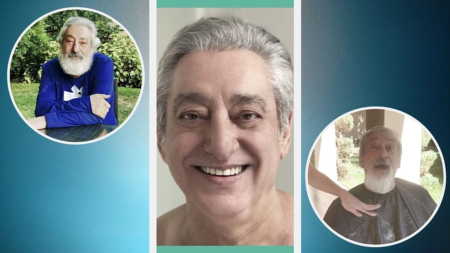 عکس‌‌هایی از ابی خواننده ایرانی قبل از تراشیدن ریش‌هایش و بعد از آن