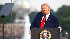President Donald Trump speaks during a "Salute to America" event on the South Lawn of the White House, Saturday, July 4, 2020, in Washington