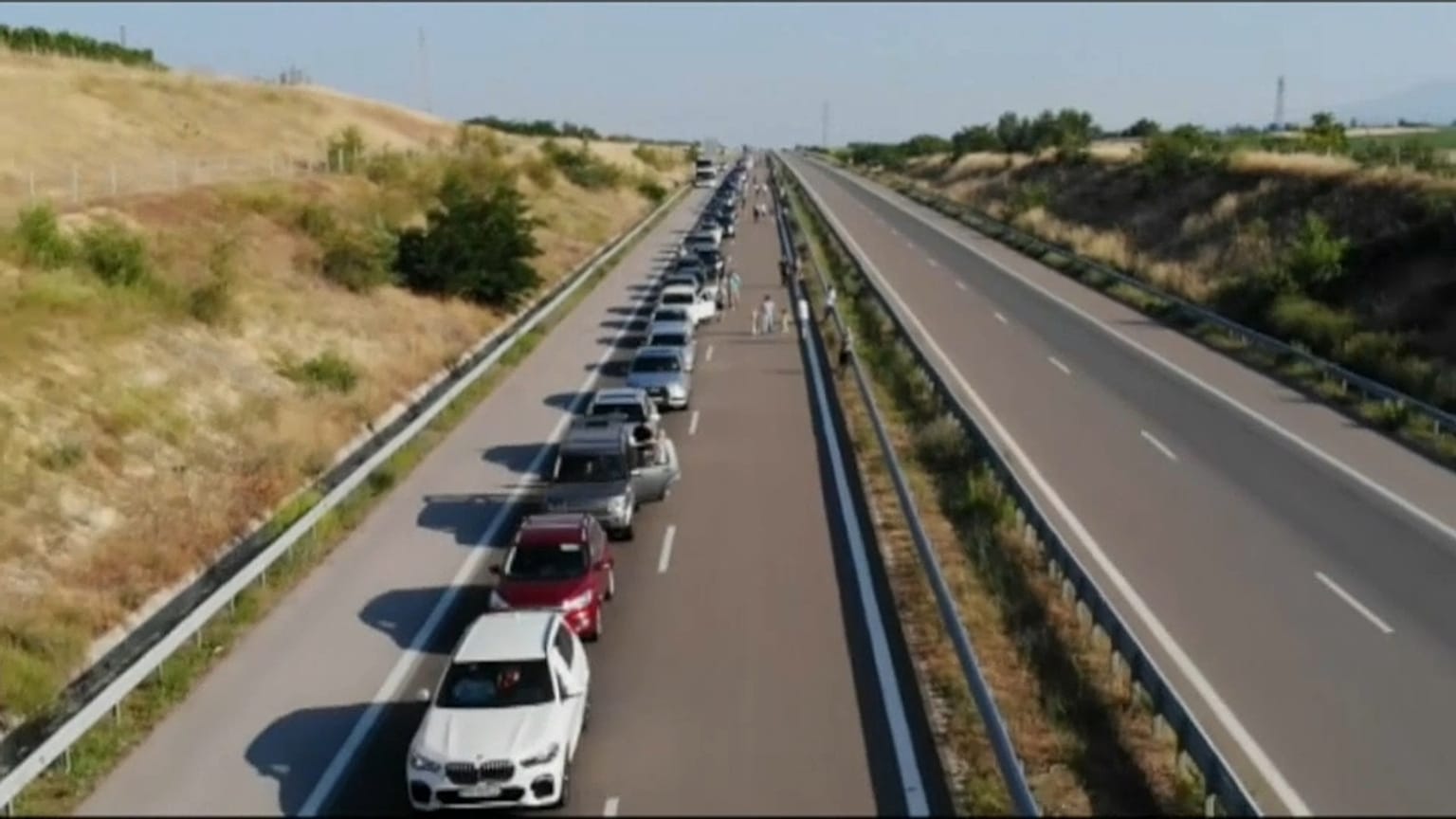 Atascos a la entrada de Grecia