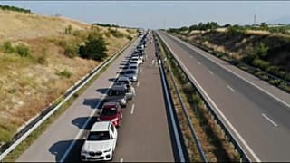 Atascos a la entrada de Grecia