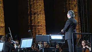 Musicians from the Syrian diaspora in Europe perform in a concert conducted by Riccardo Muti in Paestum, southern Italy, July 5, 2020