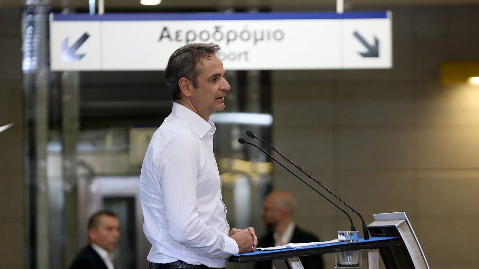 Ο Κ. Μητσοτάκης στον σταθμό Μετρό Νίκαιας