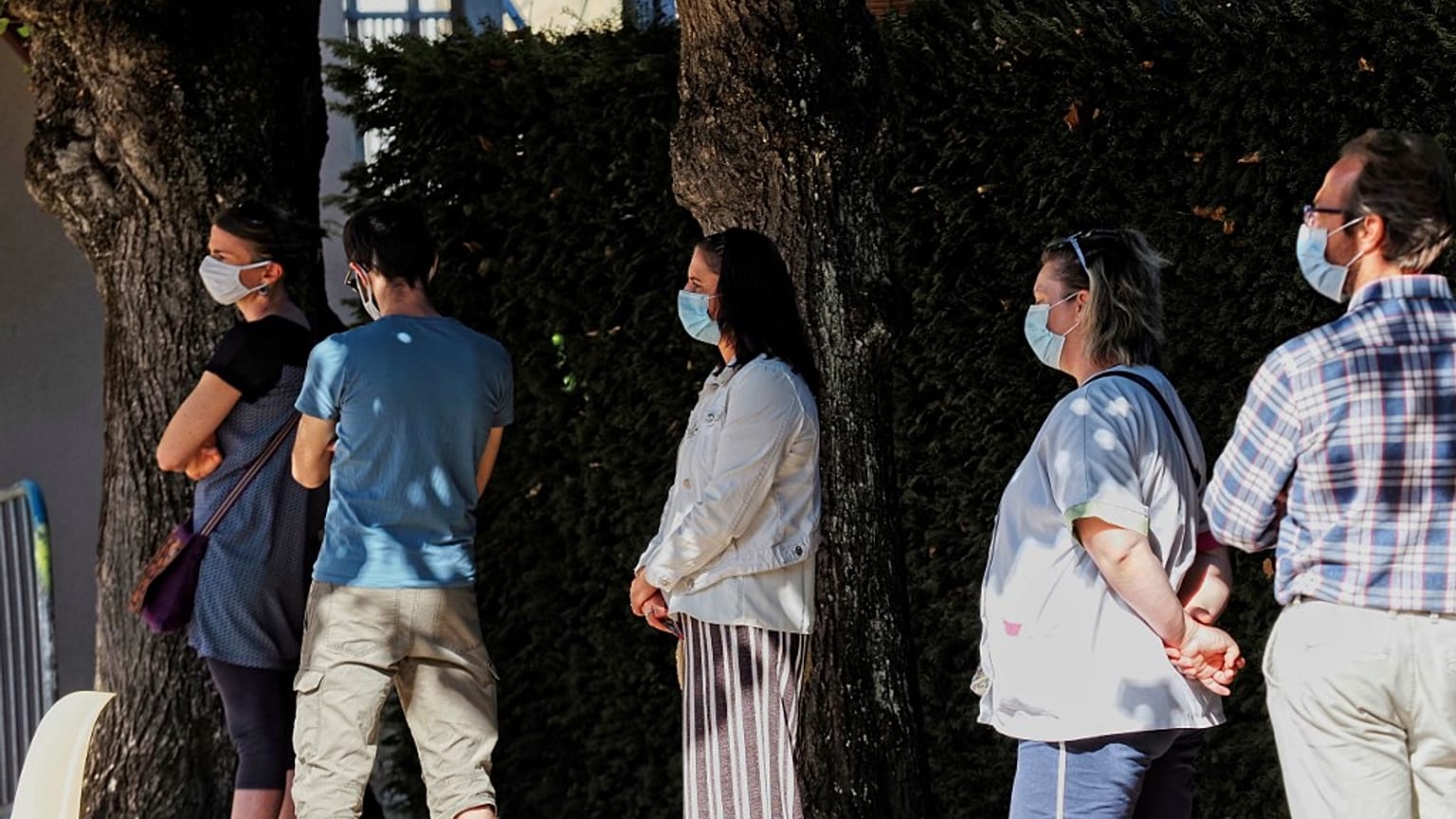 Campaña de detección masiva en Montargis después de la aparición de un foco Covid-19 en esta localidad el 7 de julio de 2020.  