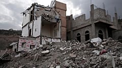 منزل الطفلة بثينة الريمي التي أضحت رمزا للنزاع اليميني، بعد أن دمرته غارة جوية للتحالف بقيادة السعودية على مدينة صنعاء - 2018/08/02