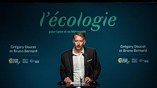 French EELV (Europe Ecologie Les Verts) green party candidate for Lyon metropole Bruno Bernard speaks on June 28, 2020 in Lyon.