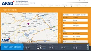 Malatya'da 4,4 şiddetinde deprem