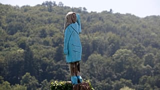 Melania Trump sculpture set alight in Slovenia after a year of controversy