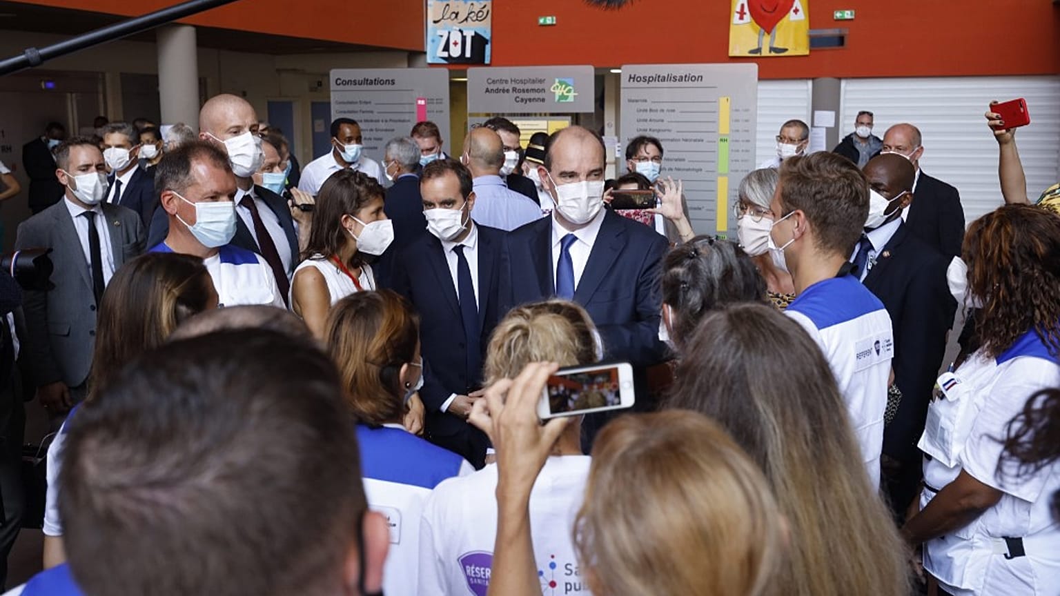 Jean Castex à l'Hôpital de Cayenne, le 12 juillet 2020.