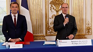 Le Premier ministre français et le ministre de la Santé, lundi 13 juillet.