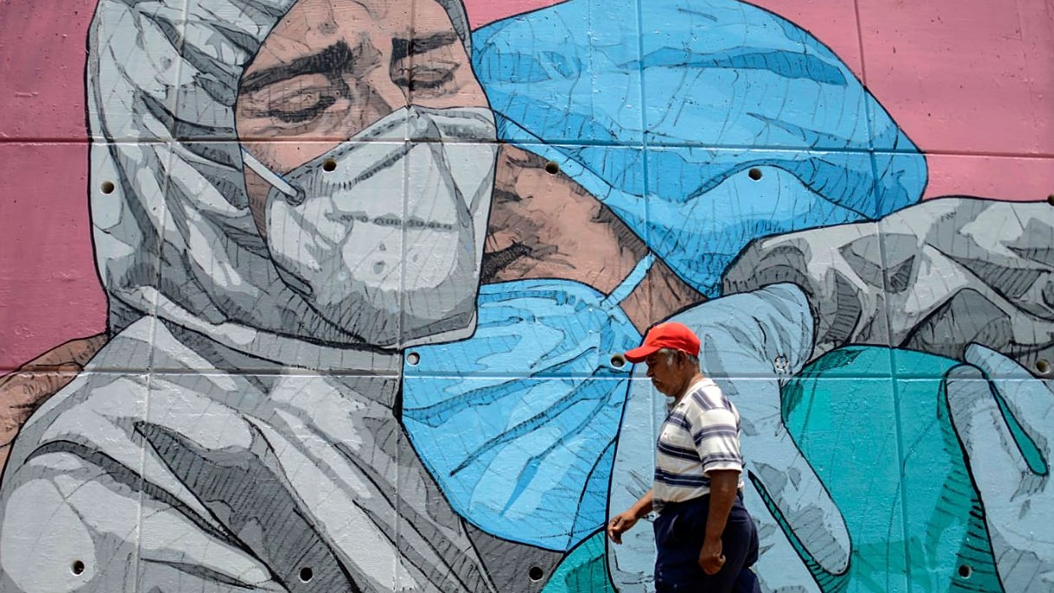 Mural sobre la covid-19 en Acapulco, México