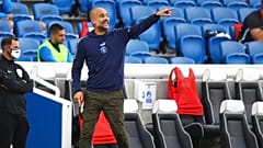 Guardiola en acción el pasado sábado contra el Brighton