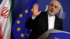 Iranian Foreign Minister Mohammad Jawad Zarif speaks during a media conference at EU headquarters in Brussels in 2016.