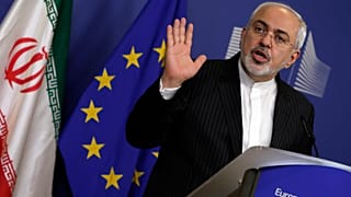 Iranian Foreign Minister Mohammad Jawad Zarif speaks during a media conference at EU headquarters in Brussels in 2016.