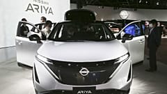 Nissan Motor Co.'s new electric crossover Ariya is displayed at Nissan Pavilion in Yokohama near Tokyo