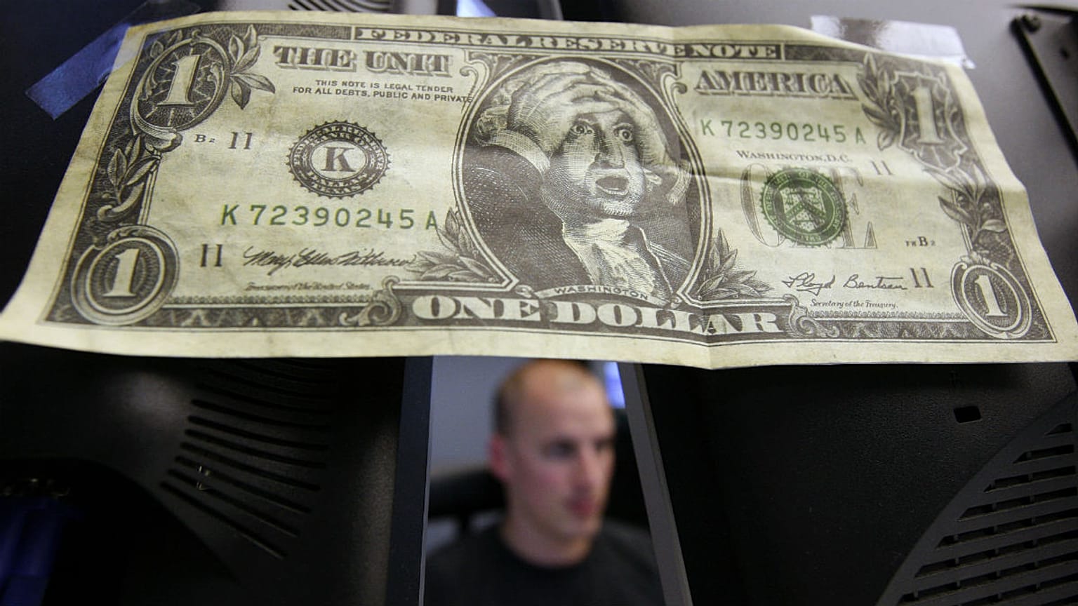 The cartoon of a dollar banknote