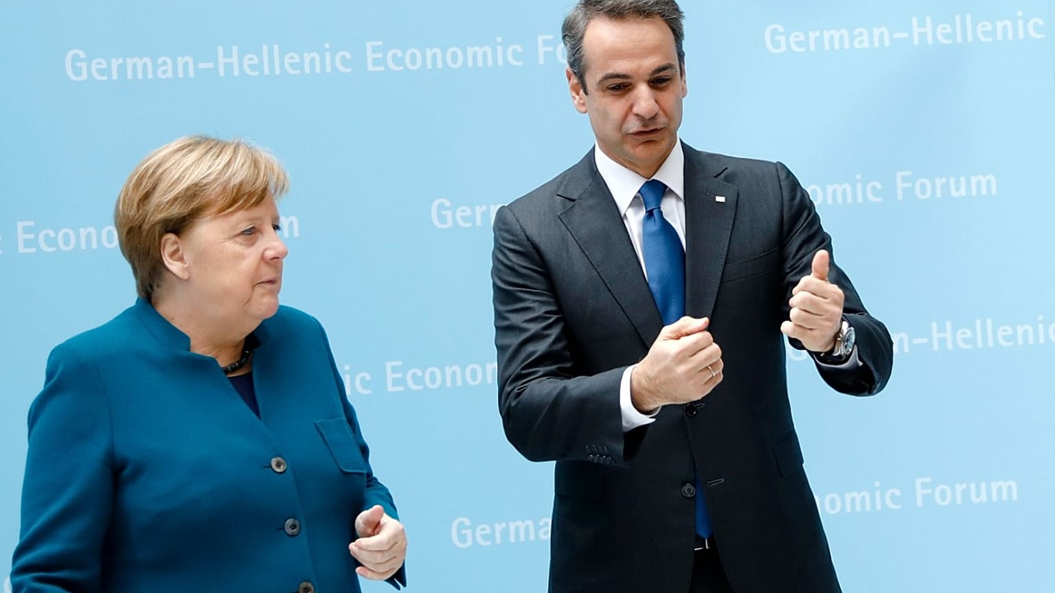 Angela Merkel Kyriakos Mitsotakis