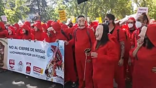 Protesta contra el cierre de Nissan en Madrid