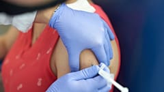 A volunteer receives an injection as part of Medicago’s Phase I clinical trial for its COVID-19 vaccine candidate.