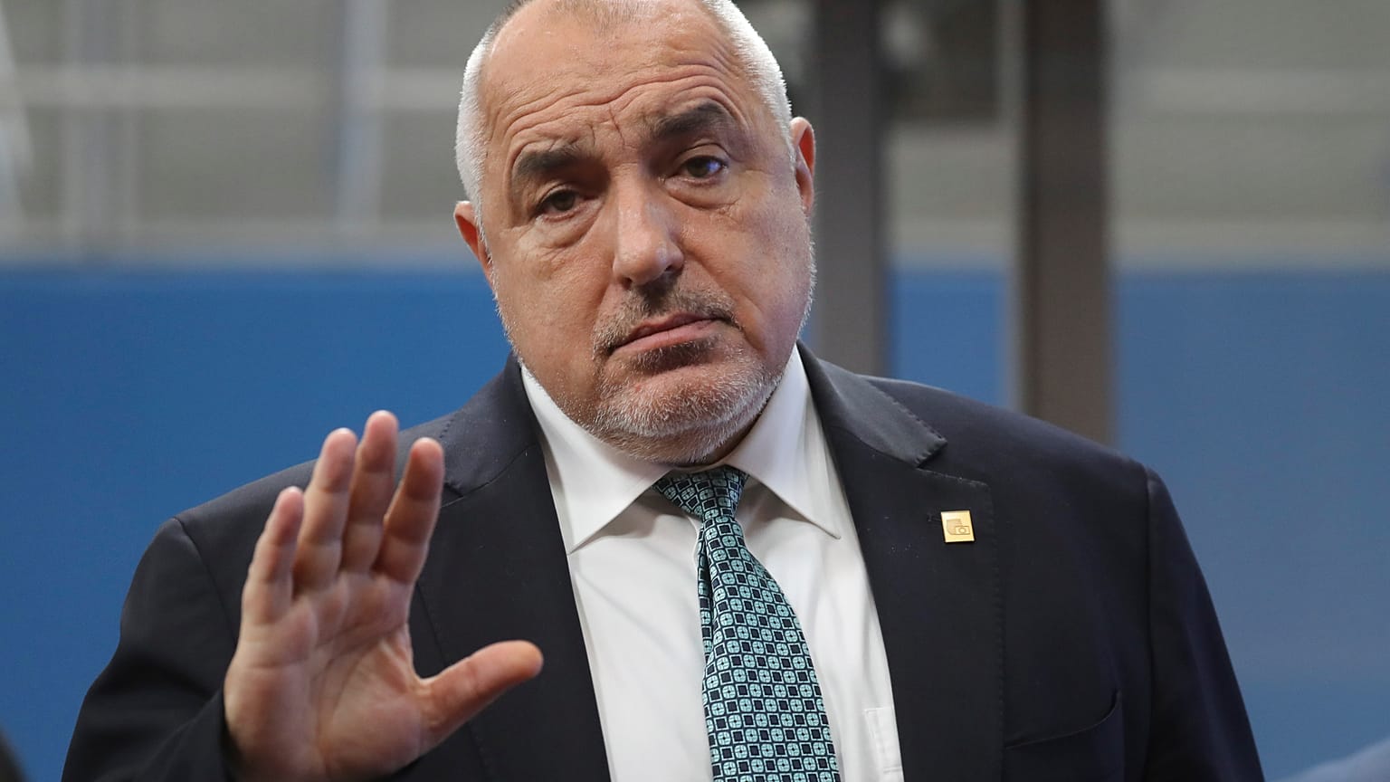 Bulgarian Prime Minister Boyko Borissov arrives for an EU summit at the European Council building in Brussels, Friday, Feb. 21, 2020.