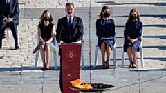 King Felipe VI of Spain during a state tribute in memory of COVID-19 victims  in Madrid, Spain,  July 16, 2020. 