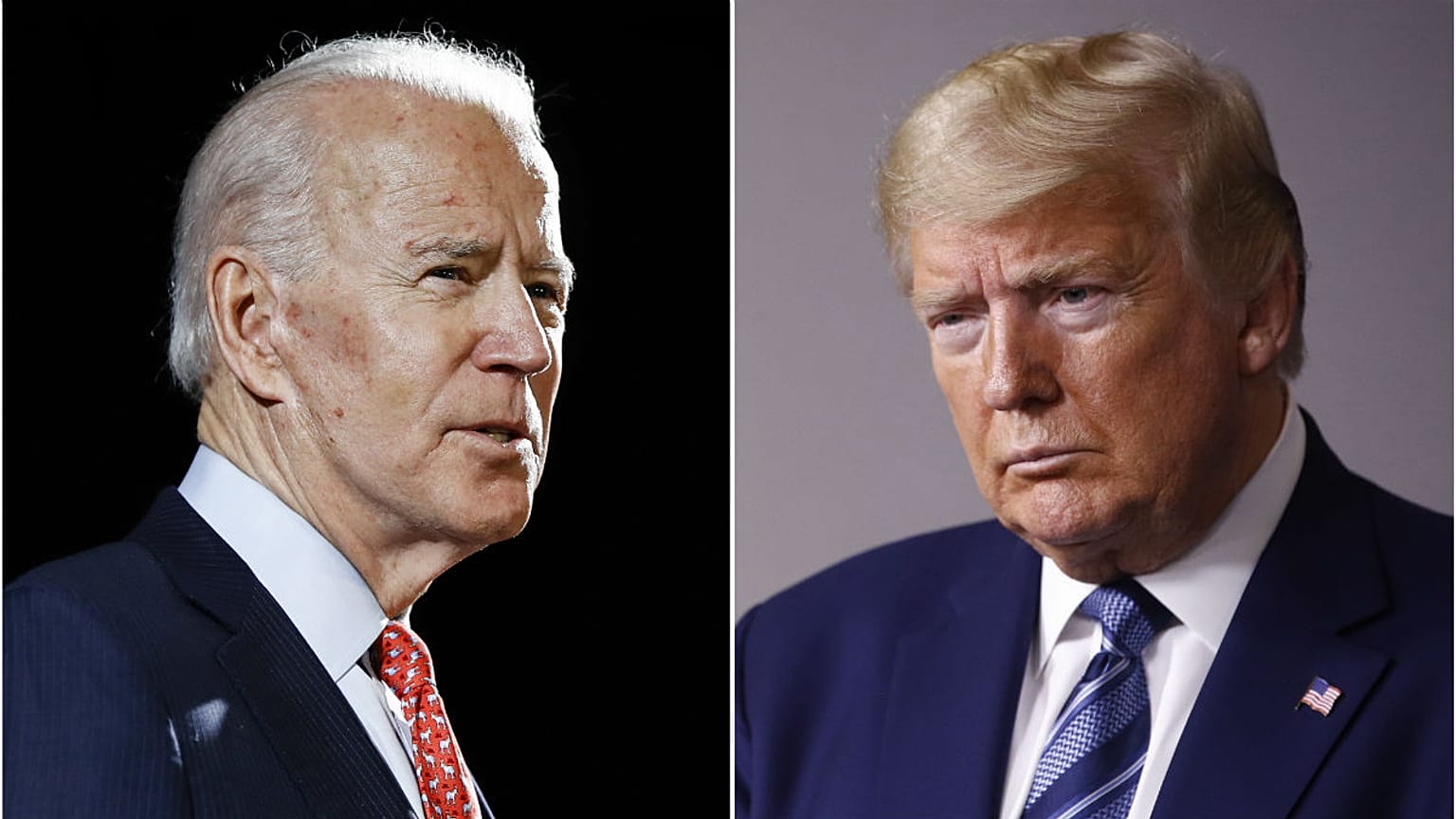 Democratic presidential candidate Joe Biden & President Donald Trump