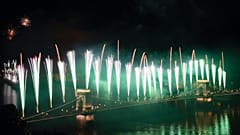 Tűzijáték a Duna felett Budapesten, 2018. augusztus 20-án