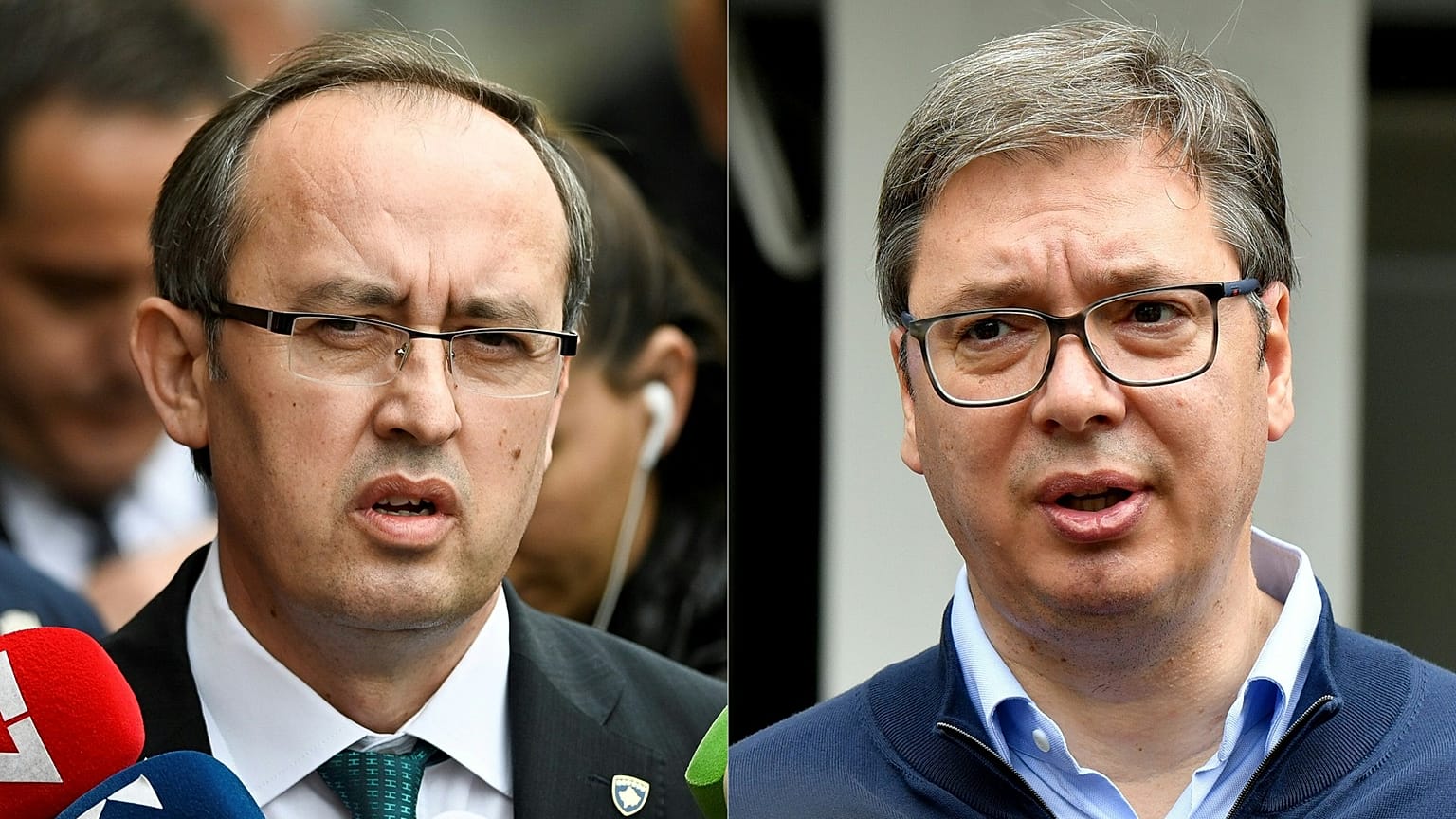Le Premier ministre kosovar Avdullah Hoti et le président serbe Aleksandar Vucic